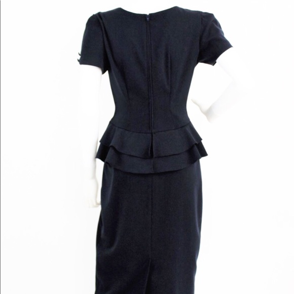 SOLD-Retro Stop Staring Dress Peplum 40s Inspired - Picture 4 of 6